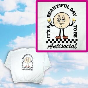 It's a Beautiful Day to be Antisocial Pullover Crewneck Sweatshirt Middle Finger